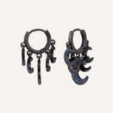 Moon Gypsy Earrings - Gunmetal Navy