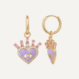 Mystic Heart Earrings - Lilac