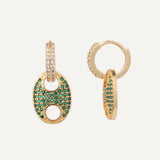 London Earrings - Gold Emerald