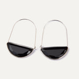 Belle Earrings - Silver Onyx