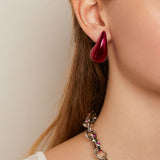 Bari Earrings - Cranberry