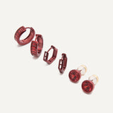 Chicago Earring Set x 3 - Merlot