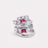 Luna Ear Cuff - Silver Cosmopolitan Pink
