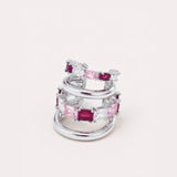 Luna Ear Cuff - Silver Cosmopolitan Pink
