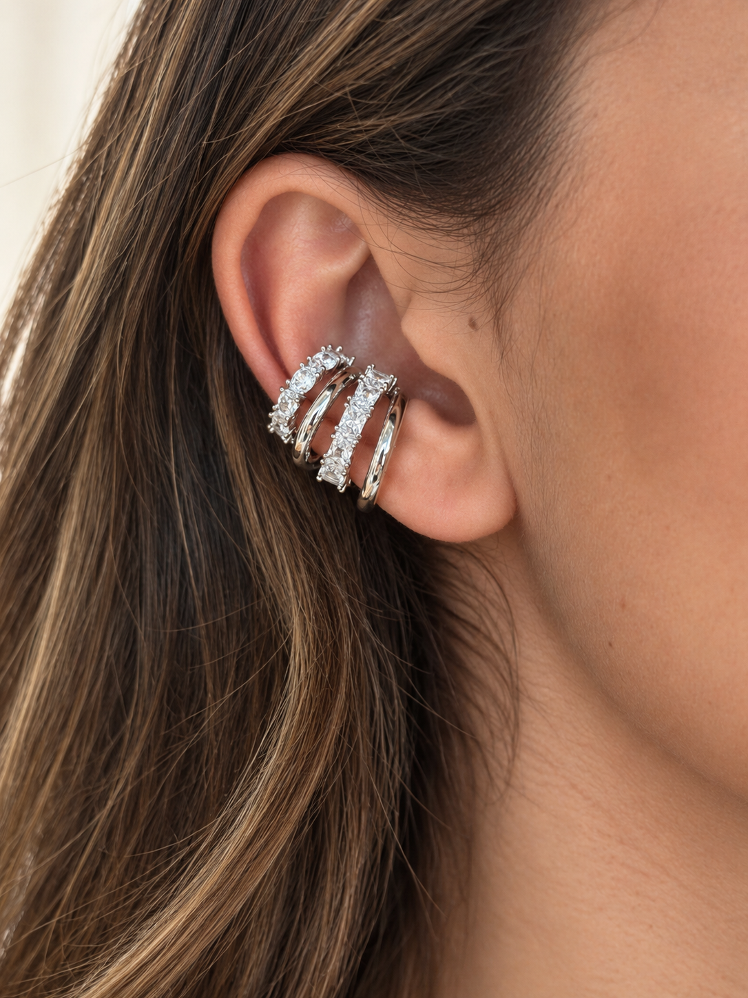 Luna Ear Cuff - Silver Clear