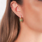 London Earrings - Gold Emerald