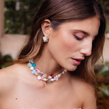 Opal Choker Necklace - Gold Multicolor