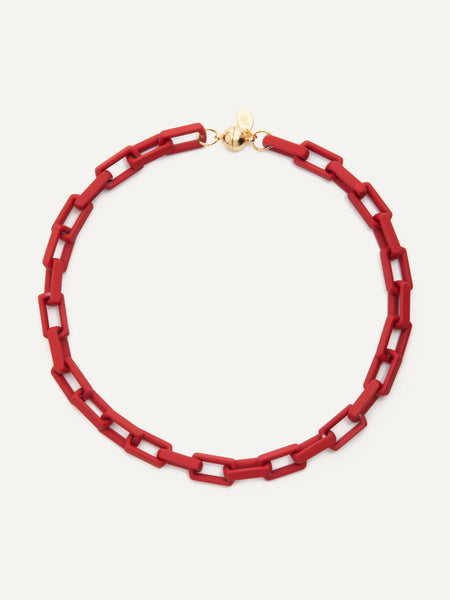 Mika Necklace - Matte Red – Melania Clara