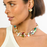 Opal Choker Necklace - Gold Multicolor