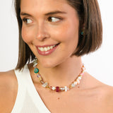 Opal Choker Necklace - Gold Multicolor