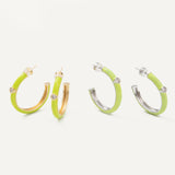 Kenny Earrings - Gold Neon Yellow