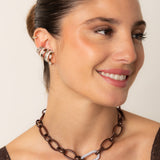 Quinn Earrings - Silver Chocolate