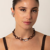 Quinn Earrings - Silver Chocolate