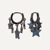 Star Gypsy Earrings - Gunmetal
