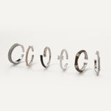 Adeline Ring Set - Silver - Multicolor Neutral