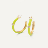 Kenny Earrings - Gold Neon Yellow