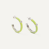 Kenny Earrings - Silver Neon Yellow