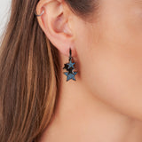 Star Gypsy Earrings - Gunmetal